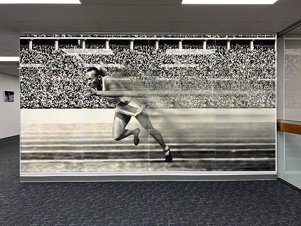 Jesse Owens mural at Bendheim HQ